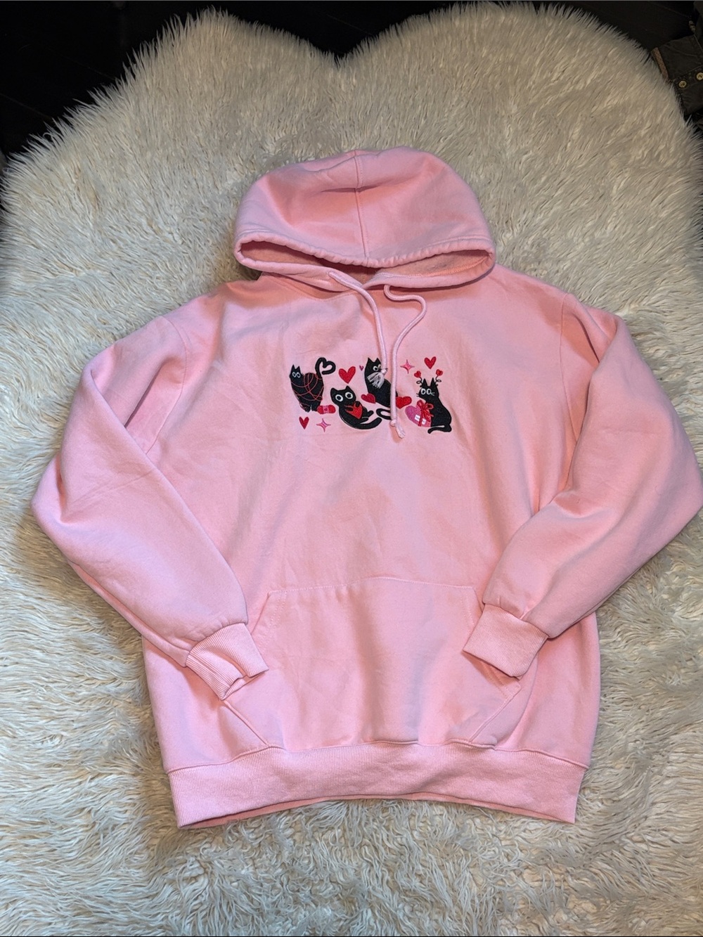 💞Pink Cat Graphic Hoodie 🐈‍⬛